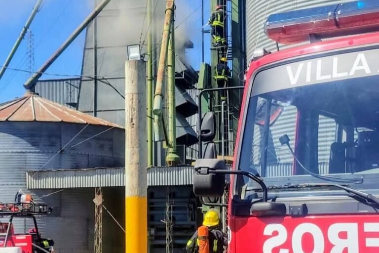 INCENDIO EN SECADORAS DE SOJA EN VILLA ASCASUBI