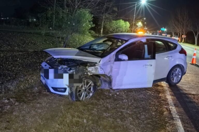 AUTOMOVILISTA ESQUIVÓ UN PERRO Y CHOCÓ CONTRA UNA COLUMNA EN ONCATIVO